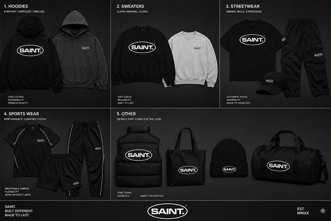 SAINT. final two categories — Sports Wear and Other